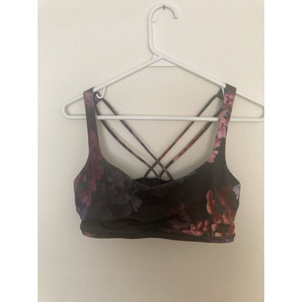 Lululemon Free To Be Bra Floral Black Size 8